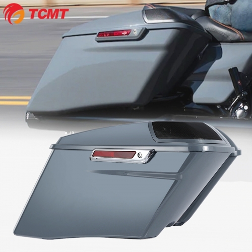 TCMT XF111564-H 4" Gray CVO Stretched Saddlebags For Harley Electra Street Glide FLTR 14-20