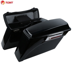 TCMT XF111508-B ABS Plastic Black Saddlebags w/ Lid & Latch Keys For Harley Electra Glide 93-13