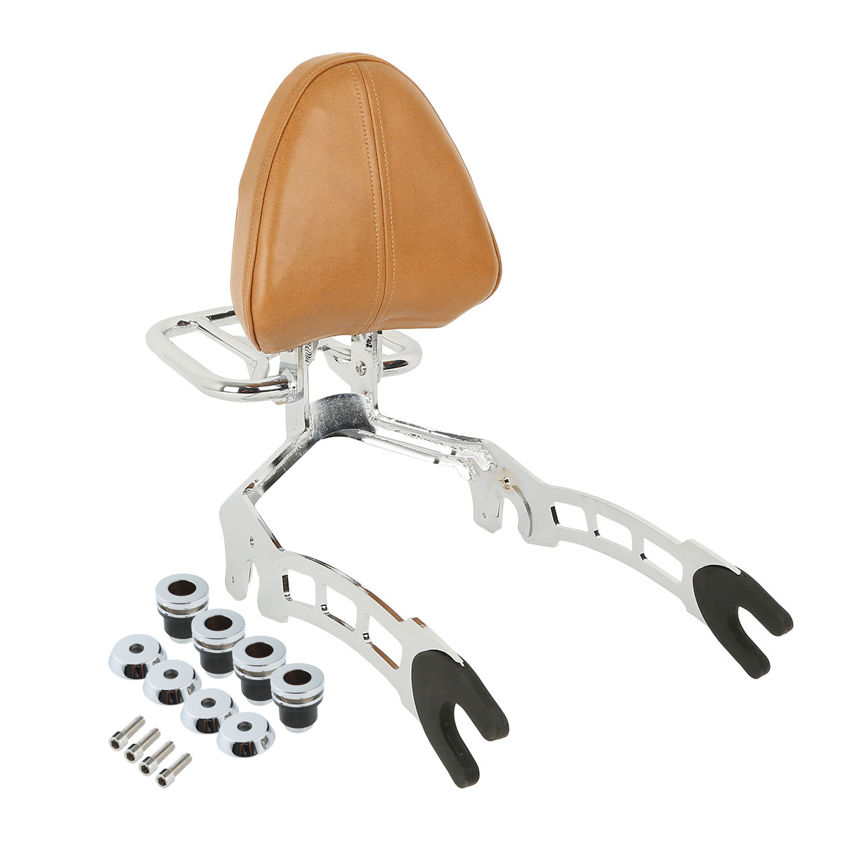Sissy Bar Passenger Backrest + Mouting Spools For Indian Scout 15-19 Sixty 16-19