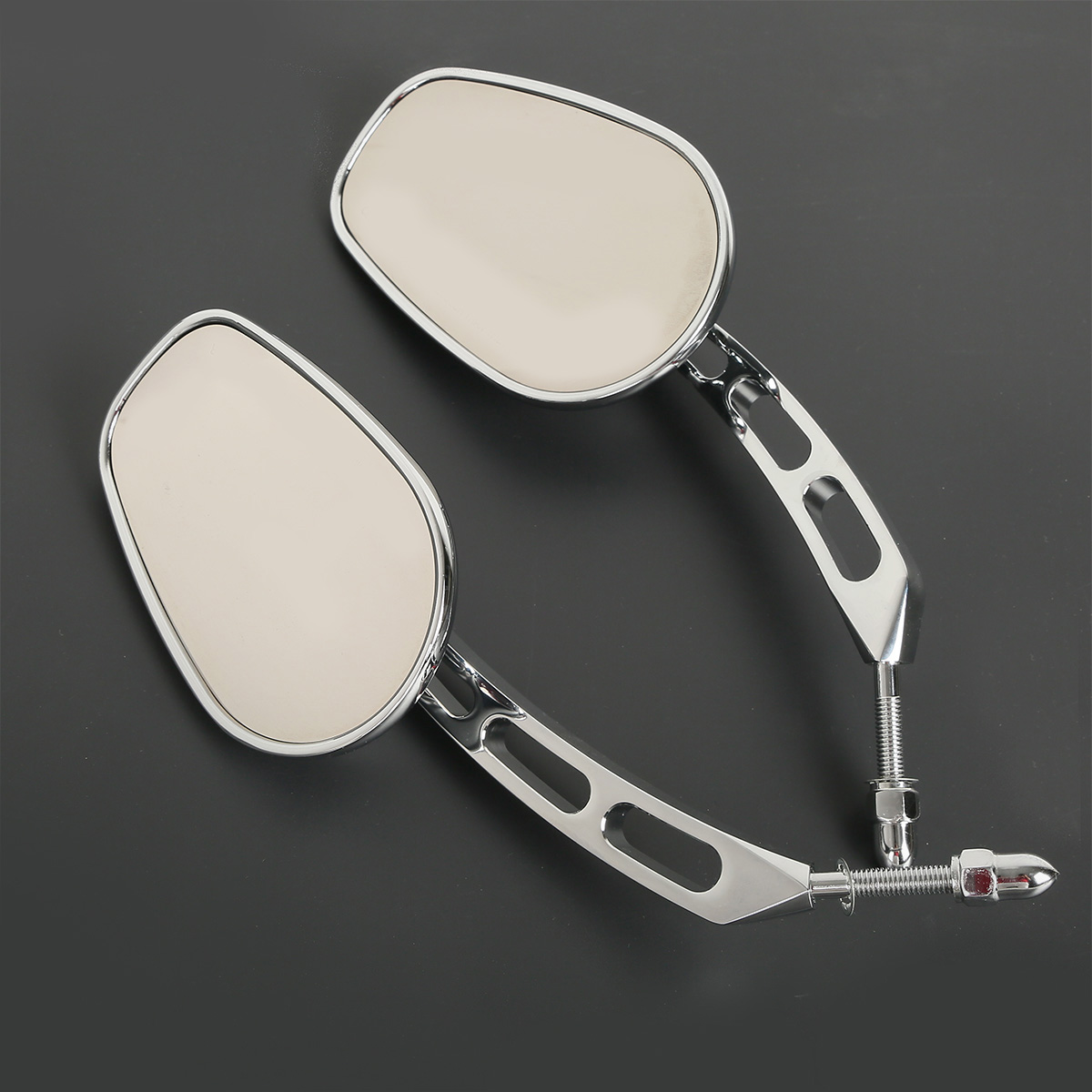 Black/Chrome 8mm Rearview Mirrors For Harley Fat Bob Softail Deluxe 2008-2016