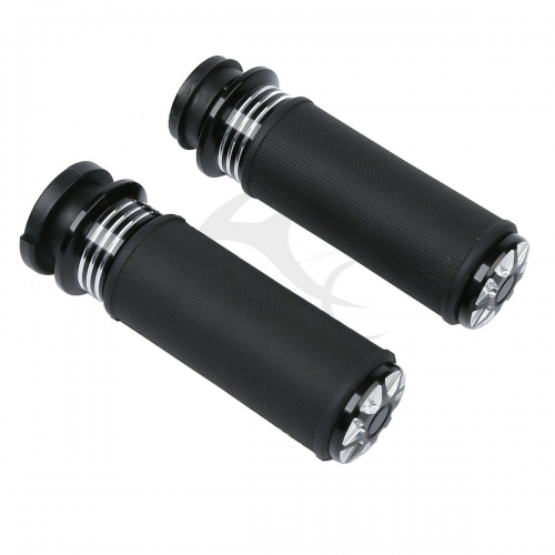 Black Electric 1" Burst Hand Grips For Harley Softail Slim Fat Boy Touring FLHX