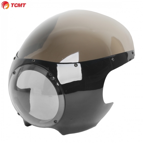 5 3/4" Headlight Fairing Windshield Windscreen For Harley Cafe Racer Drag Racing
