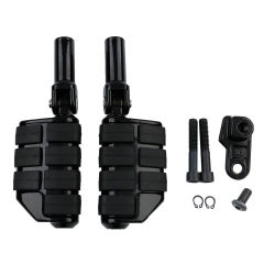 Black Passenger Foot Pegs Footrest For Harley Davidson Softail Slim FLS 12-17