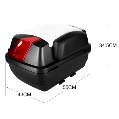 Scooter Cruiser Dirt Bike Tail Box Luggage Trunk Top Case w/ Passenger Backrest
