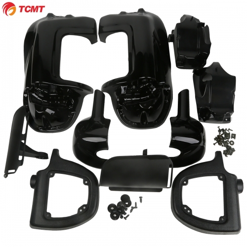 Vivid Black Lower Vented Leg Fairing For Harley Touring Road King Electra Glide 1993-2013