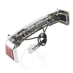 Chrome LED Tail Brake Light Accent for Harley Touring Trunk King Tour Pack Wrap