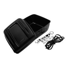 11’ Unpainted Black Police Motor Trunk Saddlebag Tour Pack Fit For Harley FLHP FLHTP