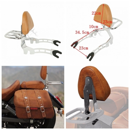XF2906F04-E Corium Chrome Quick Release Passenger Sissy Bar &Backrest For Indian Scout 15-19