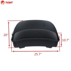 Chopped Matte Black Chopped Pack Trunk Backrest Rack For Harley Tour Pak Road King 14-20
