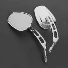XF110858 Rear Chrome View Mirrors For Harley Davidson Softail Springer Heritage Fat Bob