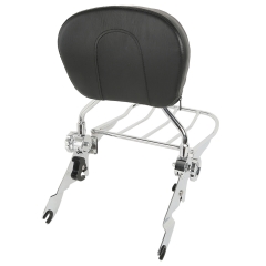 XF2906236-E Adjustable Backrest Sissy Bar+Rack For Harley Electra Road Glide CVO FL 09-19