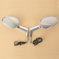 XF110859-E Pair Muscle Rear View Mirrors & LED Front Turn Signals For Harley V ROD 09-17