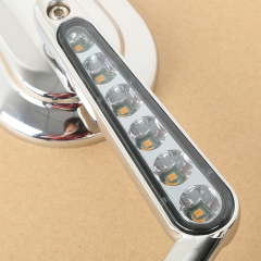 XF110859-E Pair Muscle Rear View Mirrors & LED Front Turn Signals For Harley V ROD 09-17