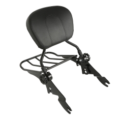 XF2906236-B Adjustable Backrest Sissy Bar+Rack For Harley Electra Road Glide CVO FL 09-19