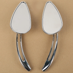 XF110853-E 8mm/10mm Chrome Motorcycle Rearview Side Mirrors Choppers Cruiser Custom