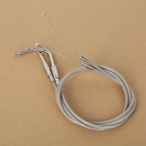thumbnail image 2 of Radiatorfactory 35.4" Stainless Steel Throttle Cables For Harley Sportster Softail Touring (2-Piece Set) 2 of 6