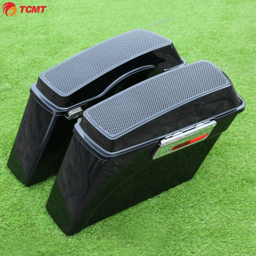 Hard Saddlebags + 6x9" Speaker Lid Fit Harley Road King Road Street Glide 94-13