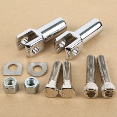 Chrome Rear Passenger Foot Peg Supports Mounts Clevis for Harley Softail 00-06