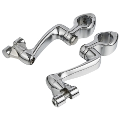 360 Adjustable Highway Angled Engine Guard Foot Peg Mount Kit For Honda Kawasaki