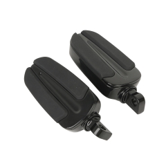 Black High Way Foot peg Footrests For Harley Street Road Glide Dyna TCMT