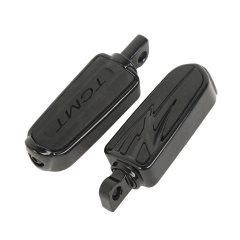 Black High Way Foot peg Footrests For Harley Street Road Glide Dyna TCMT