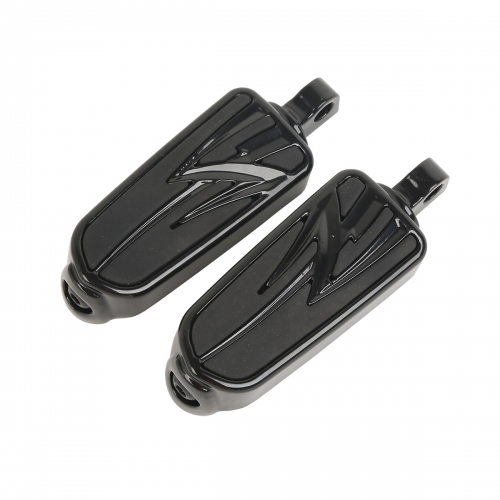 Black High Way Foot peg Footrests For Harley Street Road Glide Dyna TCMT