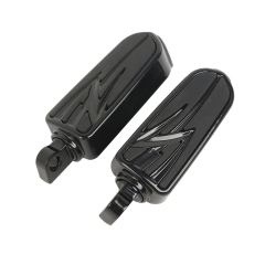 Black High Way Foot peg Footrests For Harley Street Road Glide Dyna TCMT