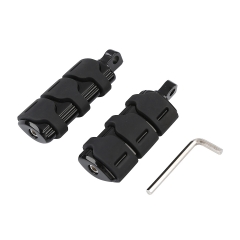 L & R Black Footpegs Footrests For Harley Davidson Fatboy Dyna FXWG FXR FXST FXD