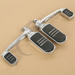Chrome Anti-Vibe Foot Peg With Heel Rest For Harley Sportster XL 883 1200 Iron