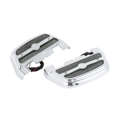 Smoke Led Passenger Footboard Floorboard Cover For Harley Touring Dyna Softail !
