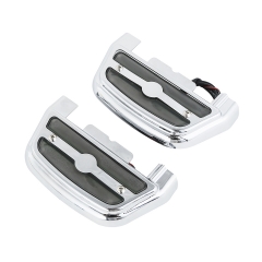 Smoke Led Passenger Footboard Floorboard Cover For Harley Touring Dyna Softail !