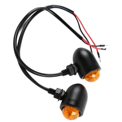 Black Metal Body LED Bullet Round Turn Signal for Harley Softail Dyna Sportster