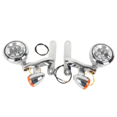 Turn Signal LED Spotlight Fog Light Bracket For Harley Electra Glide FLHX FLHXXX