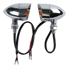 Chrome Metal Bullet Turn Signal for Harley Softail Sportster Chopper Bobber
