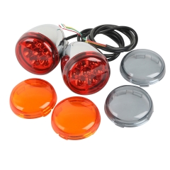 6 Lens Turn Signal LED Indicator Lights For Harley XL883 XL1200 Sportster 92-16