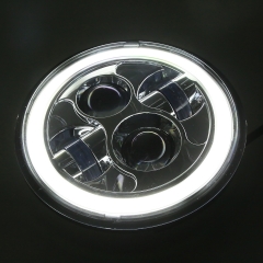 7” LED Projector Halo Angel Eyes Headlight Lamp For Harley Duo Electra Glide
