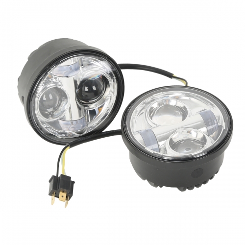2x 4.65" LED High Low Beam Headlamp Headlight For Harley Dyna Fat Bob FXDF 08-16