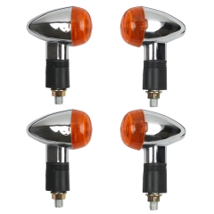 4 pcs Chrome Bullet Turn Signals for Harley Honda Yamaha Suzuki Bobber Cruisers