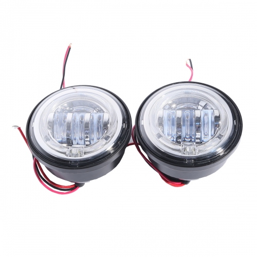 4.5" LED Auxiliary Spot Fog Passing Light Angel Eyes DRL For Harley FLHTCU FLHTK