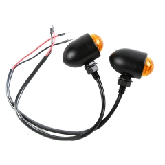 Black Metal Body LED Bullet Round Turn Signal for Harley Softail Dyna Sportster