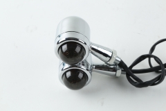 Chrome Metal Turn Signal Indicator Blinker Amber Light For Harley Cruiser