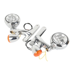 Turn Signal LED Spotlight Fog Light Bracket For Harley Electra Glide FLHX FLHXXX