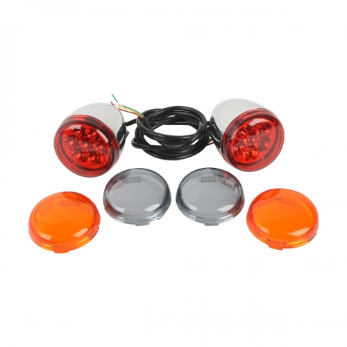 6 Lens Turn Signal LED Indicator Lights For Harley XL883 XL1200 Sportster 92-16