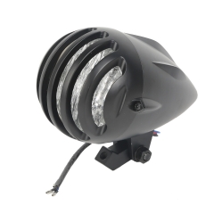 Black Aluminum Invader Torpedo Head Light For Harley Choppers Softail Sportsters