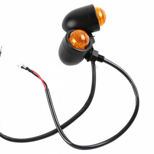 Black Metal Body LED Bullet Round Turn Signal for Harley Softail Dyna Sportster