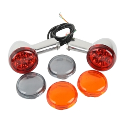 Rear Amber LED Turn Signal Light+Long Bracket For Harley XL 883 XL 1200 1992-16