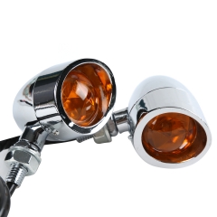 Chrome Metal Bullet Turn Signal for Harley Softail Sportster Chopper Bobber