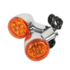 Chrome Turn Signal LED Indicator Light For Harley XL 883 XL 1200 Sportster 92-16