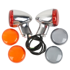 Chrome Turn Signal LED Indicator Light For Harley XL 883 XL 1200 Sportster 92-16