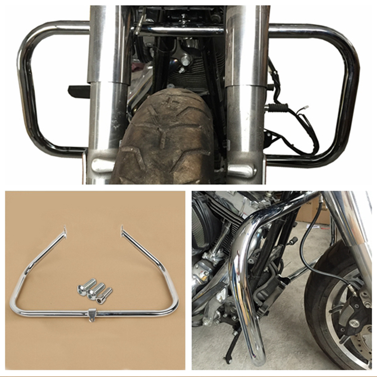OUMURS Engine Guard Highway Crash Bar For Harley Touring Road Glide FLTR 2009-2020 – Chrome